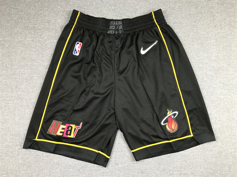  Men 2022 NBA Miami Heat black shorts-0